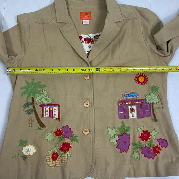 Hearts of Palm Women’s Jacket Blazer 14 Embroidered Cottagecore Novelty Artsy - Picture 13 of 15